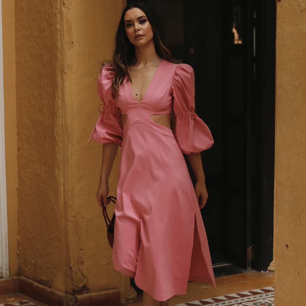 skrot bilag Strøm Stanford Pink mango dress – Goretty Medina International Shop
